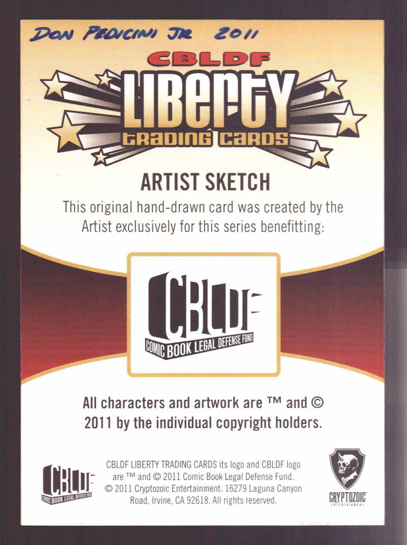 2011 Cryptozoic CBLDF Liberty Artist Sketch Card by Don Pedicini Jr - TvMovieCards.com
