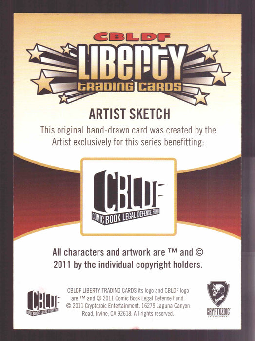 2011 Cryptozoic CBLDF Liberty Artist Sketch Trading Card by Joey Dangerous - TvMovieCards.com