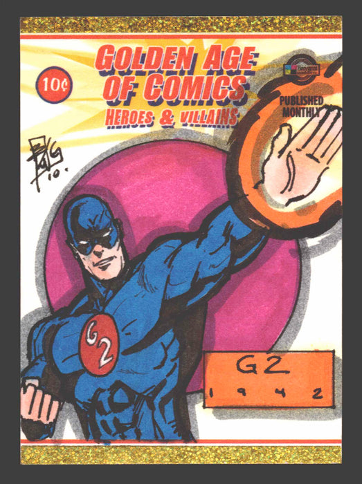 Golden Age of Comics Heroes & Villains Artist Sketch Card Breygent by Brian Kong - TvMovieCards.com