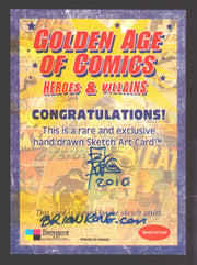 Golden Age of Comics Heroes & Villains Artist Sketch Card Breygent by Brian Kong - TvMovieCards.com