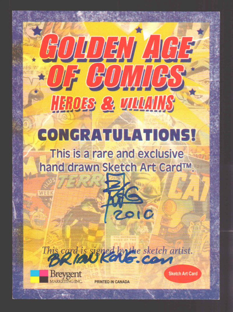 Golden Age of Comics Heroes & Villains Artist Sketch Card Breygent by Brian Kong - TvMovieCards.com