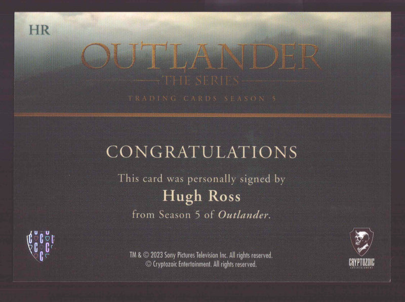 Outlander Season 5 Hugh Ross as Arch Bug HR Autograph Card - TvMovieCards.com