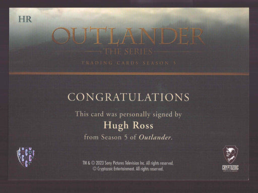 Outlander Season 5 Hugh Ross as Arch Bug HR Autograph Card - TvMovieCards.com
