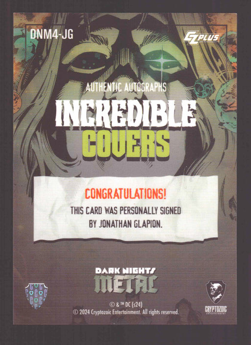 2024 CZX Dark Nights Metal Autograph Card Jonathan Glapion DNM4-JG - TvMovieCards.com