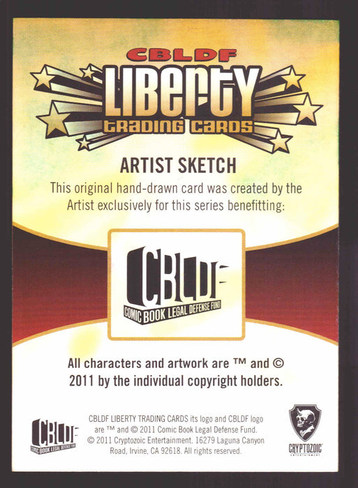 2011 Cryptozoic CBLDF Liberty Artist Sketch Card Bone by Ian Yoshio Roberts   - TvMovieCards.com