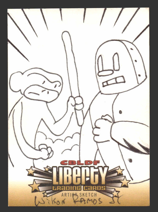 2011 Cryptozoic CBLDF Liberty Artist Sketch Card by Wilson Ramos Jr - TvMovieCards.com