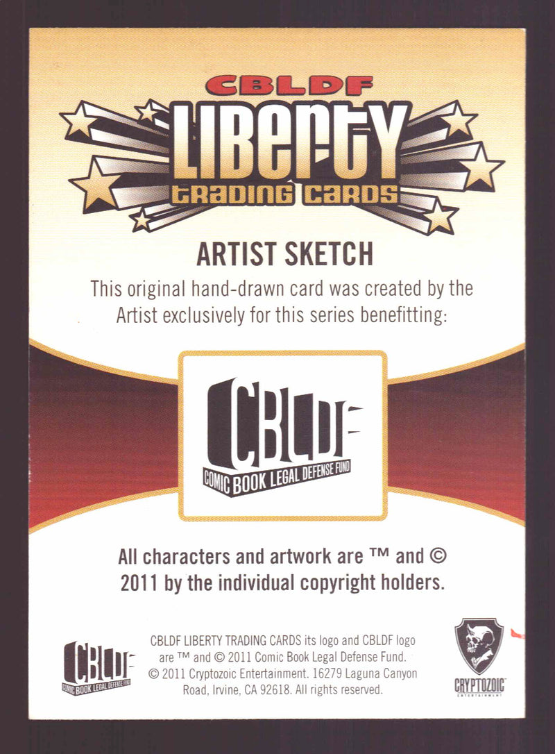 2011 Cryptozoic CBLDF Liberty Artist Sketch Card by Jerry Fleming   - TvMovieCards.com