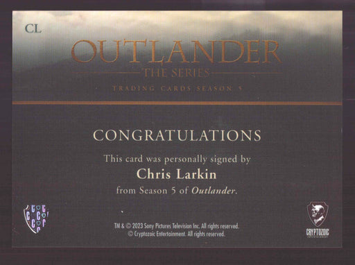 Outlander Season 5 Chris Larkin as Richard Brown CL Autograph Card - TvMovieCards.com