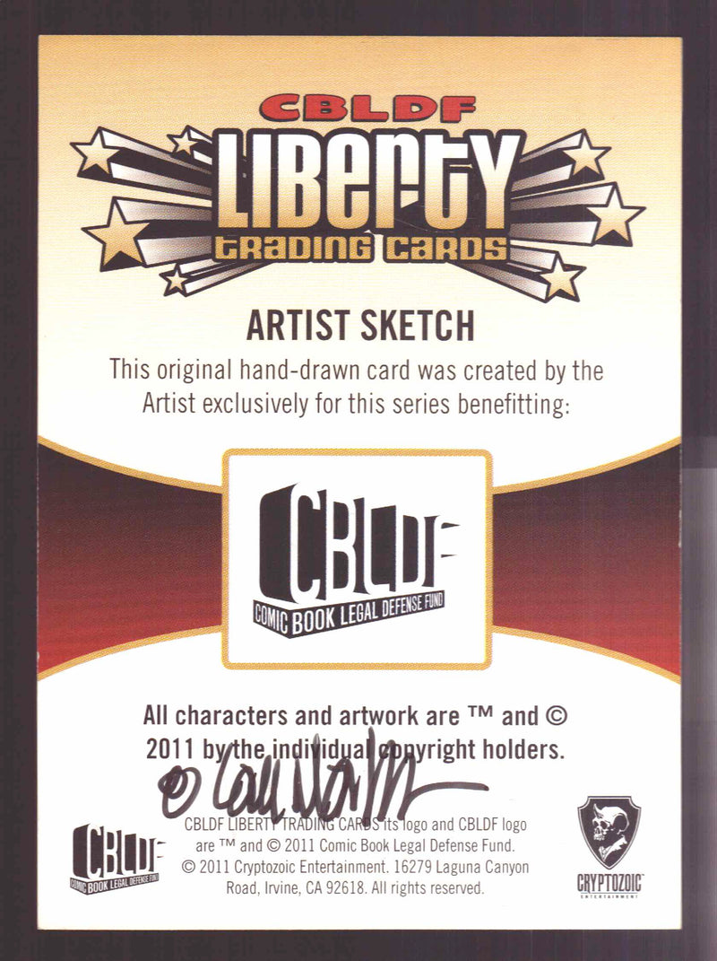 2011 Cryptozoic CBLDF Liberty Artist Sketch Card Bone by Larry Marder - TvMovieCards.com