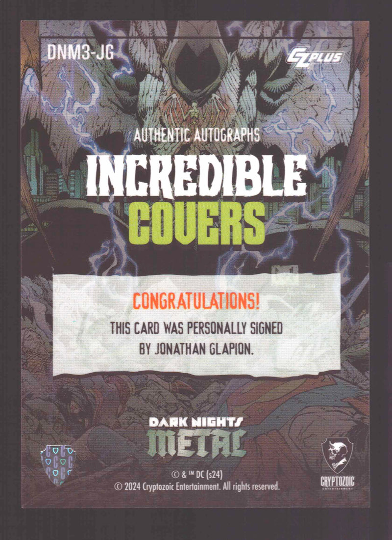 2024 CZX Dark Nights Metal Autograph Card Jonathan Glapion DNM3-JG - TvMovieCards.com