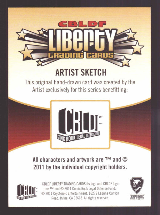 2011 Cryptozoic CBLDF Liberty Artist Sketch Card by Alayna Lemmer - TvMovieCards.com