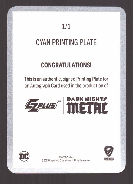 2024 CZX Dark Nights Metal Printing Plate Autograph Card Greg Capullo DNM1-GC - TvMovieCards.com