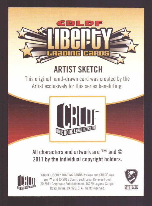 2011 Cryptozoic CBLDF Liberty Artist Sketch Card Bone by Vince Sunico   - TvMovieCards.com