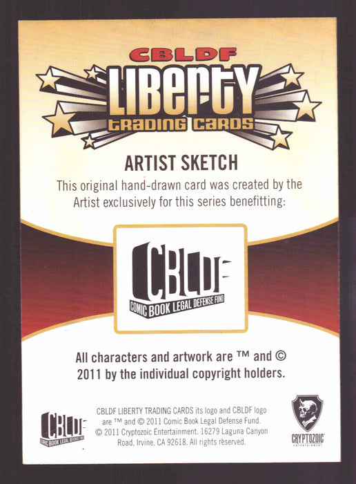 2011 Cryptozoic CBLDF Liberty Artist Sketch Card by Jason Durden   - TvMovieCards.com