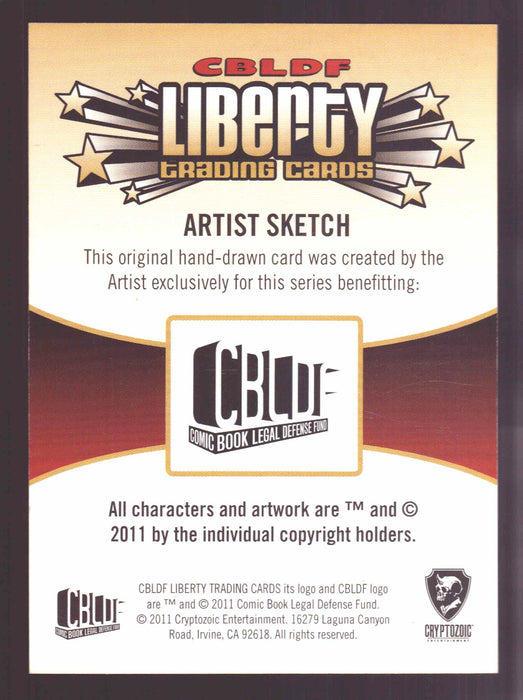 2011 Cryptozoic CBLDF Liberty Artist Sketch Card by Wilson Ramos Jr - TvMovieCards.com