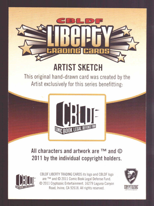 2011 Cryptozoic CBLDF Liberty Artist Sketch Card by Wilson Ramos Jr - TvMovieCards.com