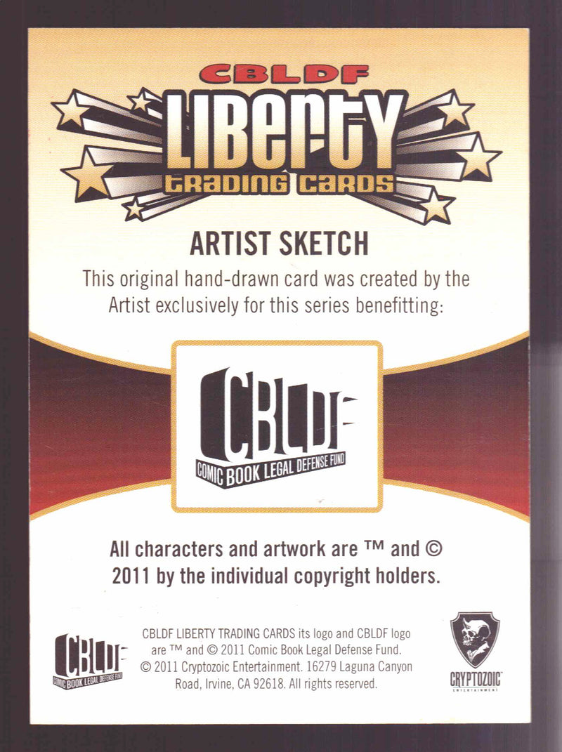 2011 Cryptozoic CBLDF Liberty Artist Sketch Card by Victor "Victomon" Rodriguez - TvMovieCards.com