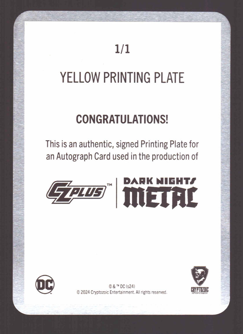 2024 CZX Dark Nights Metal Printing Plate Autograph Card Greg Capullo DNM2-GC - TvMovieCards.com