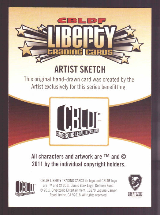 2011 Cryptozoic CBLDF Liberty Artist Sketch Card by Wilson Ramos Jr - TvMovieCards.com