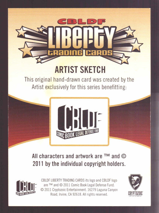 2011 Cryptozoic CBLDF Liberty Artist Sketch Card by Christian James Thomas - TvMovieCards.com