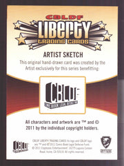2011 Cryptozoic CBLDF Liberty Artist Sketch Trading Card by Joey Dangerous - TvMovieCards.com