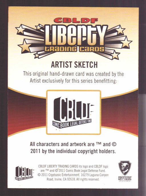 2011 Cryptozoic CBLDF Liberty Artist Sketch Trading Card by Joey Dangerous - TvMovieCards.com