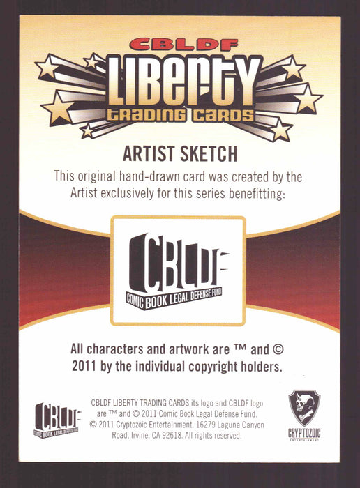 2011 Cryptozoic CBLDF Liberty Artist Sketch Card by Phil Hester   - TvMovieCards.com