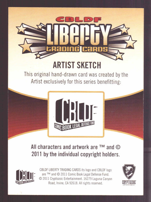 2011 Cryptozoic CBLDF Liberty Artist Sketch Card by Wilson Ramos Jr - TvMovieCards.com