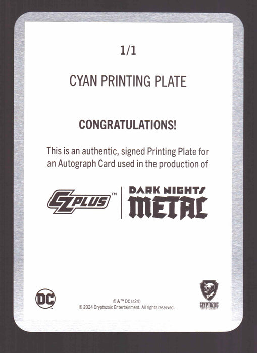 2024 CZX Dark Nights Metal Printing Plate Autograph Card Greg Capullo DNM4-GC