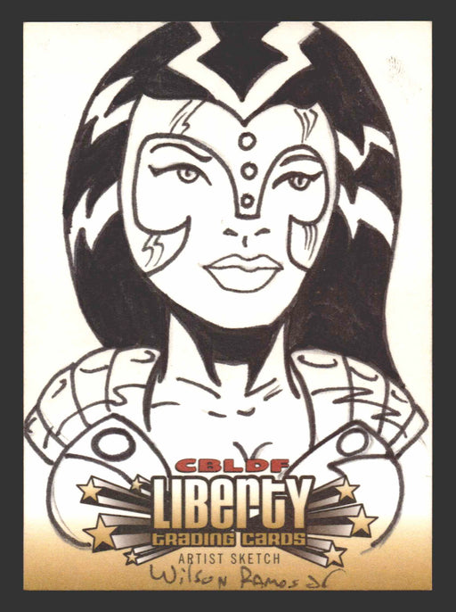 2011 Cryptozoic CBLDF Liberty Artist Sketch Card by Wilson Ramos Jr - TvMovieCards.com