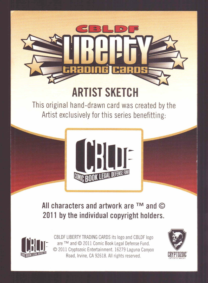 2011 Cryptozoic CBLDF Liberty Artist Sketch Card by Mike Richardson   - TvMovieCards.com