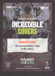 2024 CZX Dark Nights Metal Autograph Card Greg Capullo DNM3-GC - TvMovieCards.com