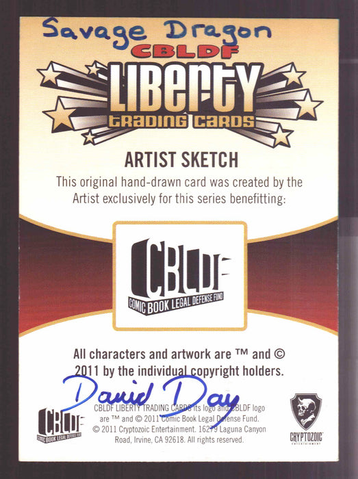 2011 Cryptozoic CBLDF Liberty Artist Sketch Trading Card by David Day - TvMovieCards.com