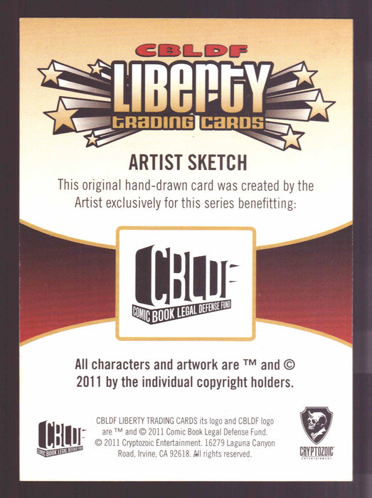 2011 Cryptozoic CBLDF Liberty Artist Sketch Card by Wilson Ramos Jr - TvMovieCards.com