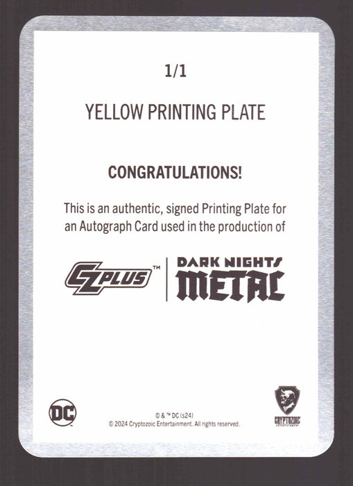 2024 CZX Dark Nights Metal Printing Plate Autograph Card Greg Capullo DNM5-GC