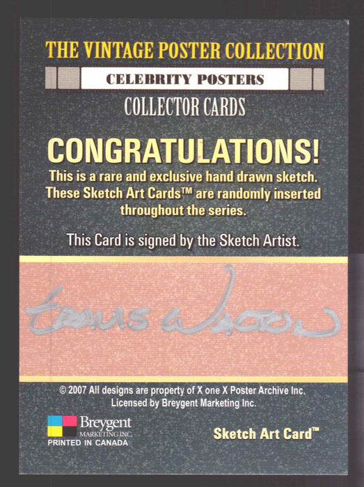 2007 The Vintage Poster Collection Sketch Trading Card Travis Walton Breygent - TvMovieCards.com