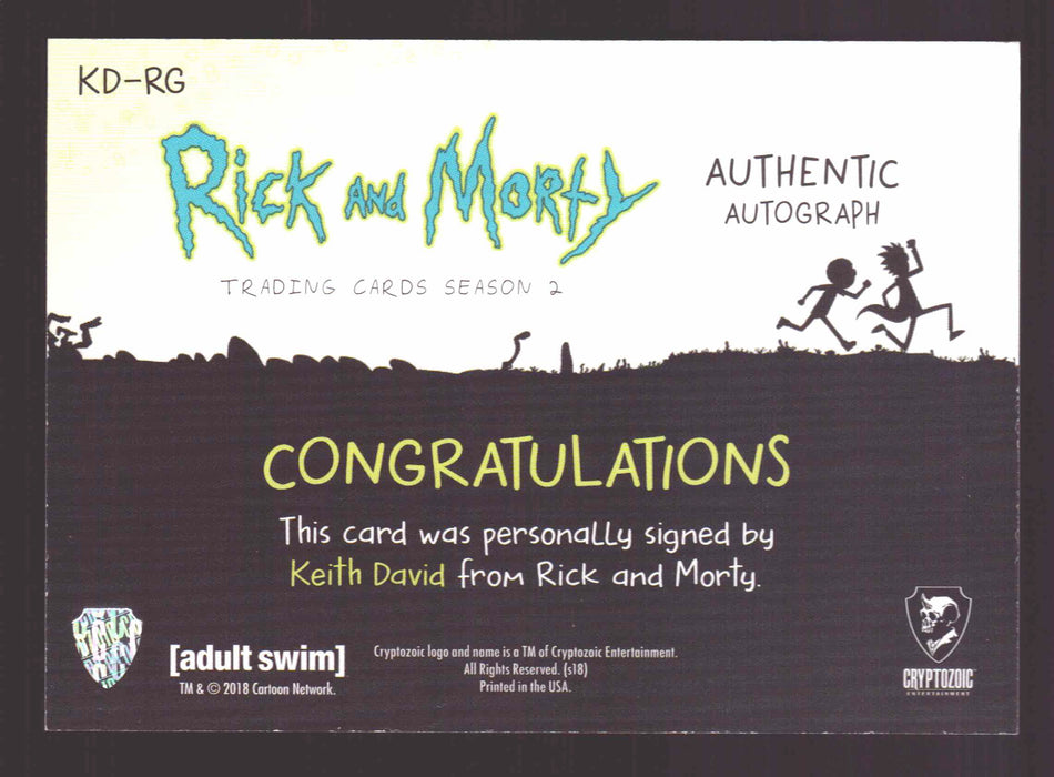 2019 Rick and Morty Season 2 KD-RG Keith David Reverse Giraffe Autograph Card   - TvMovieCards.com