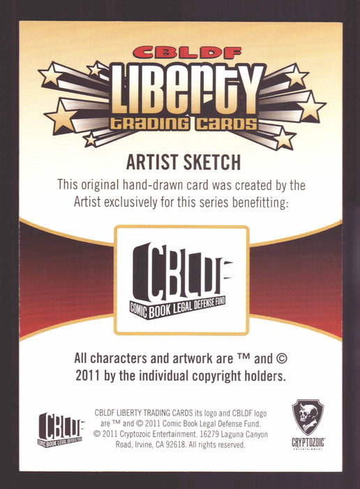 2011 Cryptozoic CBLDF Liberty Hand drawn Artist Sketch Card by Frank Quitely   - TvMovieCards.com