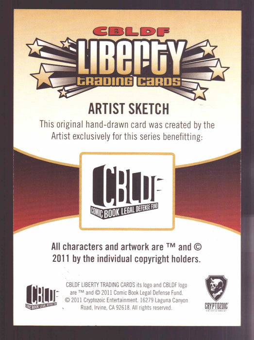 2011 Cryptozoic CBLDF Liberty Artist Sketch Card by Wilson Ramos Jr - TvMovieCards.com