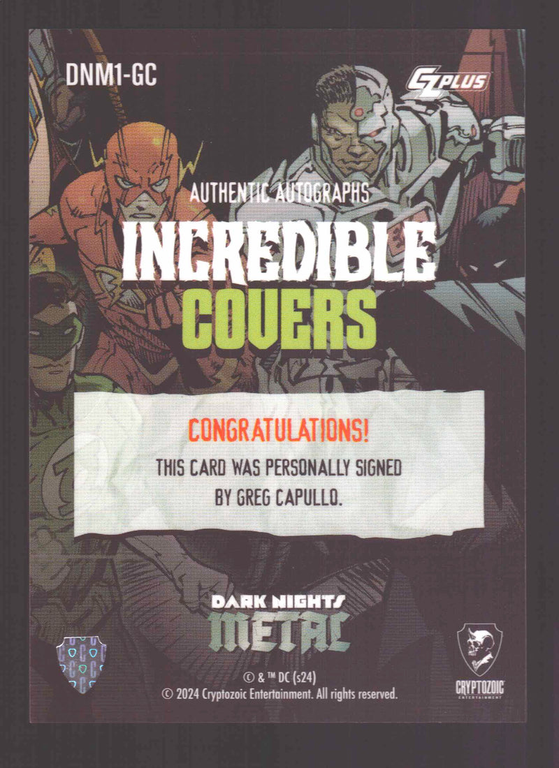 2024 CZX Dark Nights Metal Autograph Card Greg Capullo DNM1-GC - TvMovieCards.com