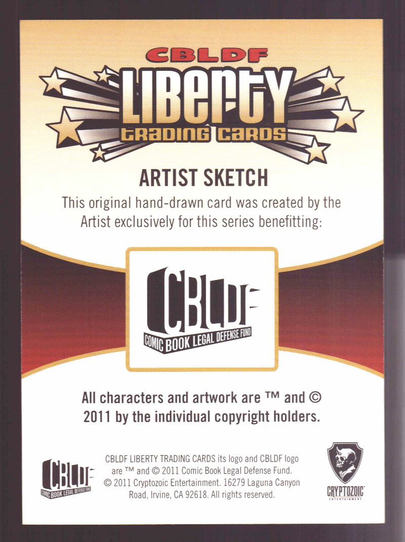 2011 Cryptozoic CBLDF Liberty Artist Sketch Card by Erik Larson - TvMovieCards.com
