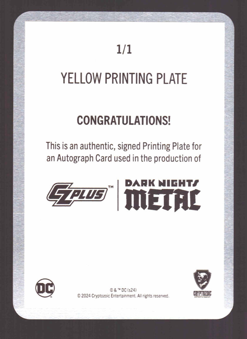 2024 CZX Dark Nights Metal Printing Plate Autograph Card Jonathan Glapion DNM1-J - TvMovieCards.com