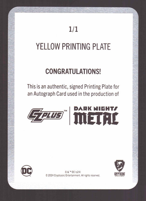 2024 CZX Dark Nights Metal Printing Plate Autograph Card Jonathan Glapion DNM1-J - TvMovieCards.com