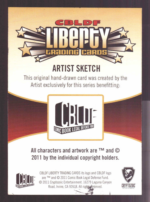 2011 Cryptozoic CBLDF Liberty Artist Sketch Trading Card by Jin Han - TvMovieCards.com