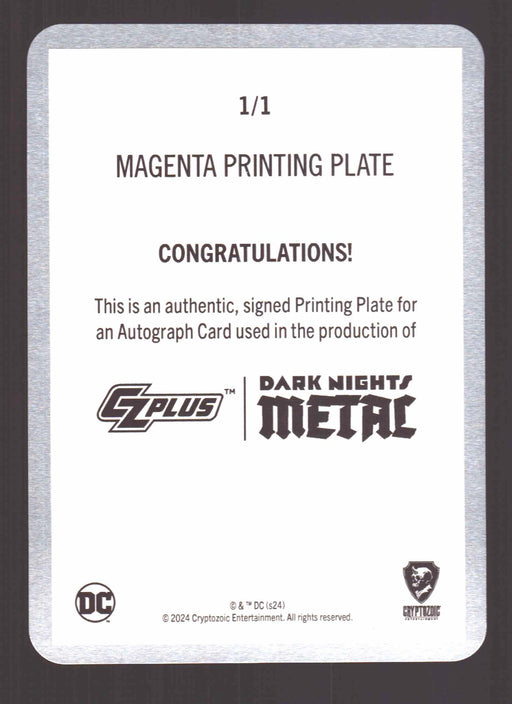 2024 CZX Dark Nights Metal Printing Plate Autograph Card Jonathan Glapion DNM2-J - TvMovieCards.com