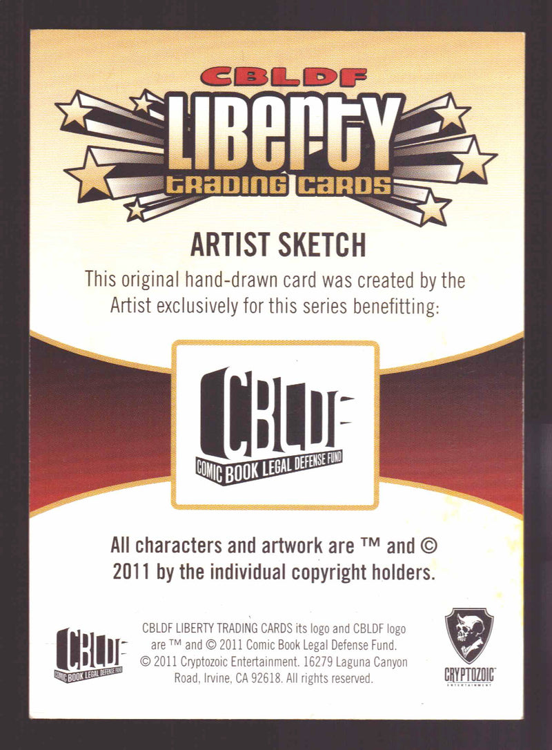 2011 Cryptozoic CBLDF Liberty Artist Sketch Card by Wilson Ramos Jr   - TvMovieCards.com