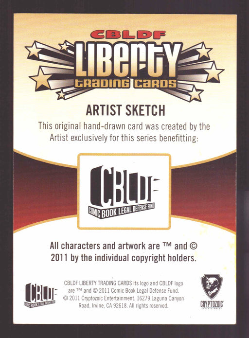 2011 Cryptozoic CBLDF Liberty Artist Sketch Card by Wilson Ramos Jr   - TvMovieCards.com