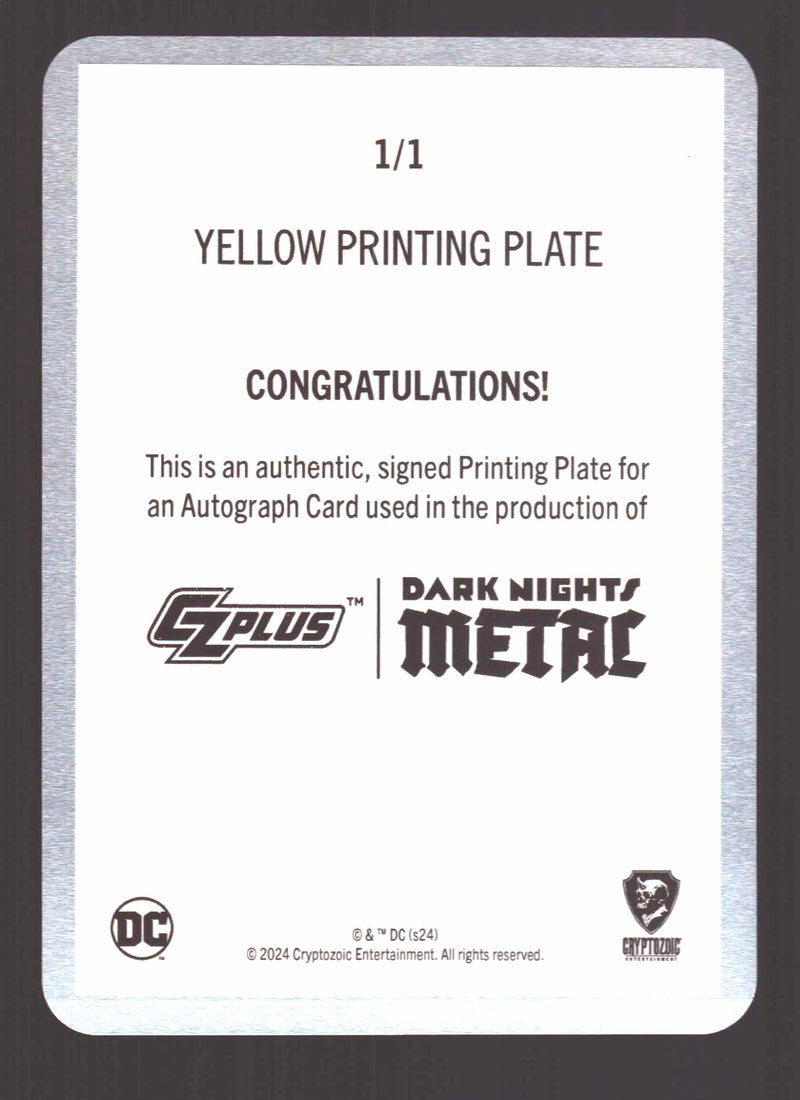 2024 CZX Dark Nights Metal Printing Plate Autograph Card Jonathan Glapion DNM3-J - TvMovieCards.com