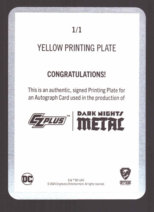 2024 CZX Dark Nights Metal Printing Plate Autograph Card Jonathan Glapion DNM3-JG