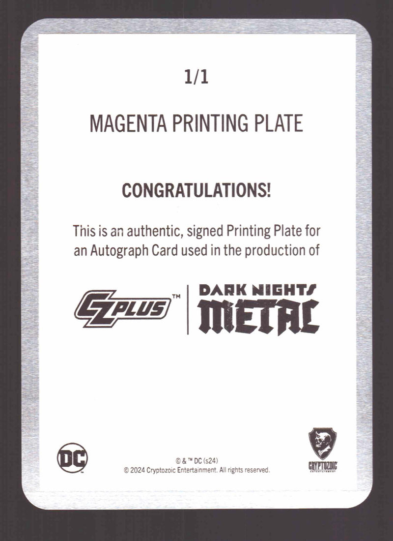 2024 CZX Dark Nights Metal Printing Plate Autograph Card Jonathan Glapion DNM4-J - TvMovieCards.com
